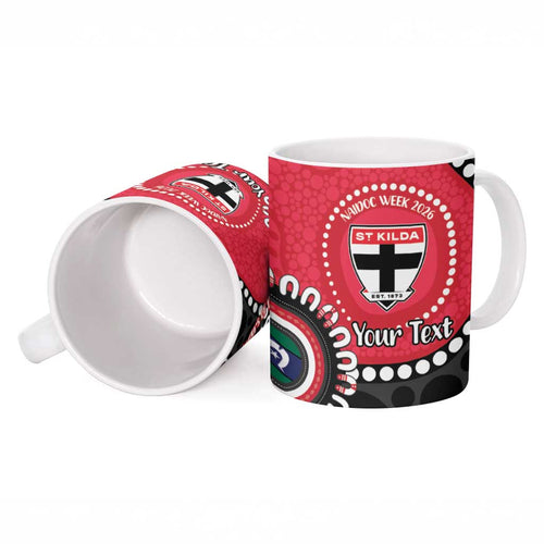 St Kilda NAIDOC 2026 Personalised Ceramic Mug 50 Years of Deadly Aboriginal Art