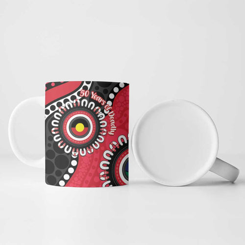 St Kilda NAIDOC 2026 Personalised Ceramic Mug 50 Years of Deadly Aboriginal Art