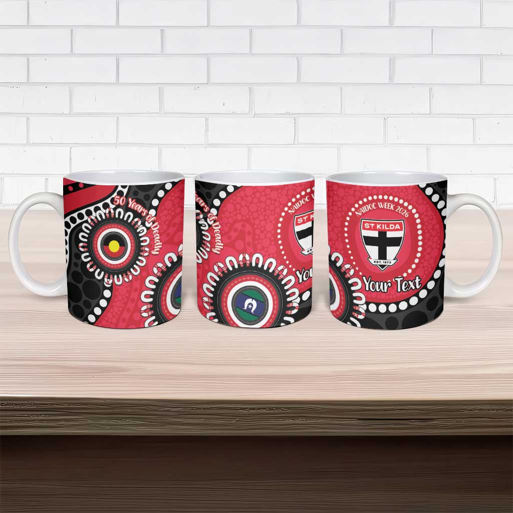 St Kilda NAIDOC 2026 Personalised Ceramic Mug 50 Years of Deadly Aboriginal Art