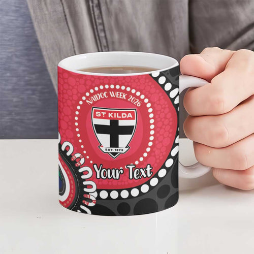 St Kilda NAIDOC 2026 Personalised Ceramic Mug 50 Years of Deadly Aboriginal Art