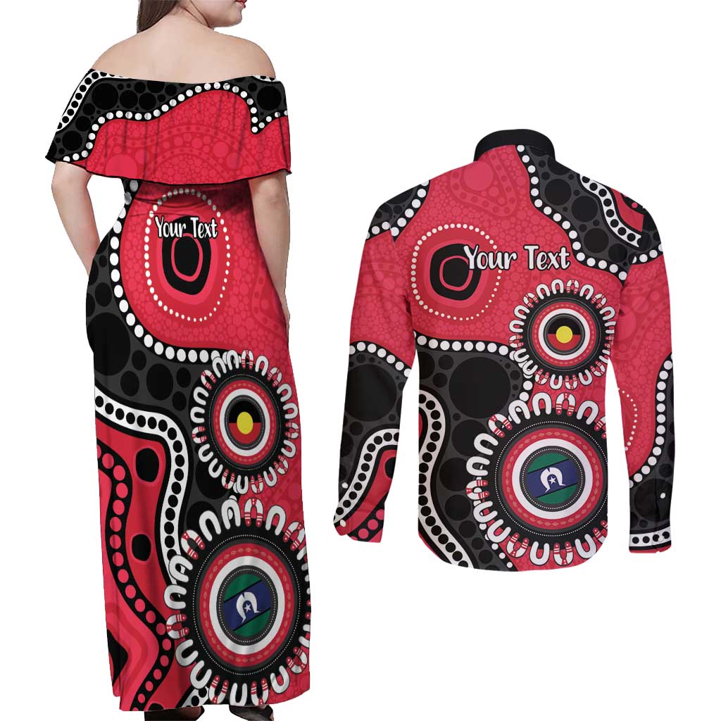St Kilda NAIDOC 2026 Personalised Couples Matching Off Shoulder Maxi Dress and Long Sleeve Button Shirt 50 Years of Deadly Aboriginal Art