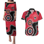 St Kilda NAIDOC 2026 Personalised Couples Matching Puletasi and Hawaiian Shirt 50 Years of Deadly Aboriginal Art