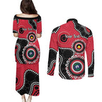 St Kilda NAIDOC 2026 Personalised Couples Matching Puletasi and Long Sleeve Button Shirt 50 Years of Deadly Aboriginal Art