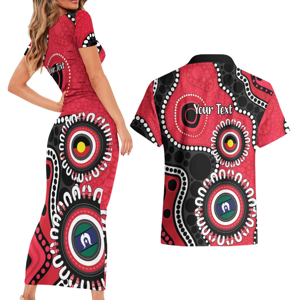 St Kilda NAIDOC 2026 Personalised Couples Matching Short Sleeve Bodycon Dress and Hawaiian Shirt 50 Years of Deadly Aboriginal Art