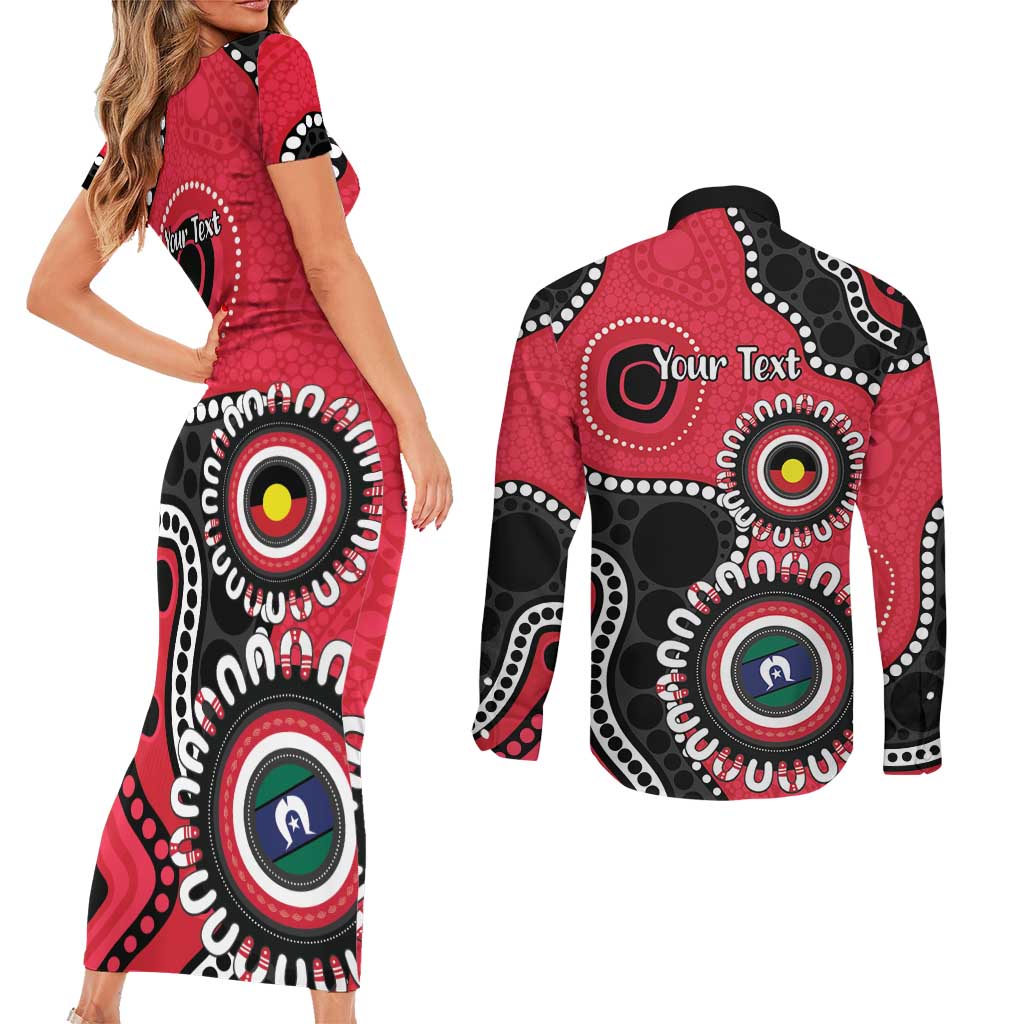St Kilda NAIDOC 2026 Personalised Couples Matching Short Sleeve Bodycon Dress and Long Sleeve Button Shirt 50 Years of Deadly Aboriginal Art
