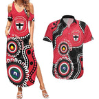 St Kilda NAIDOC 2026 Personalised Couples Matching Summer Maxi Dress and Hawaiian Shirt 50 Years of Deadly Aboriginal Art