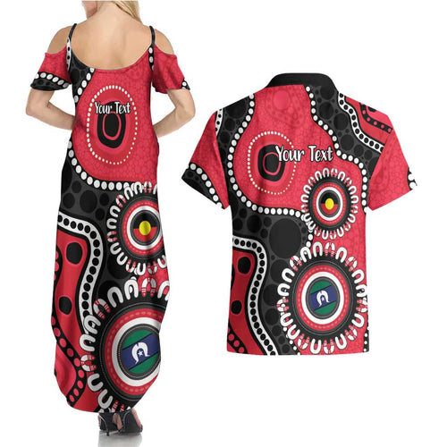 St Kilda NAIDOC 2026 Personalised Couples Matching Summer Maxi Dress and Hawaiian Shirt 50 Years of Deadly Aboriginal Art