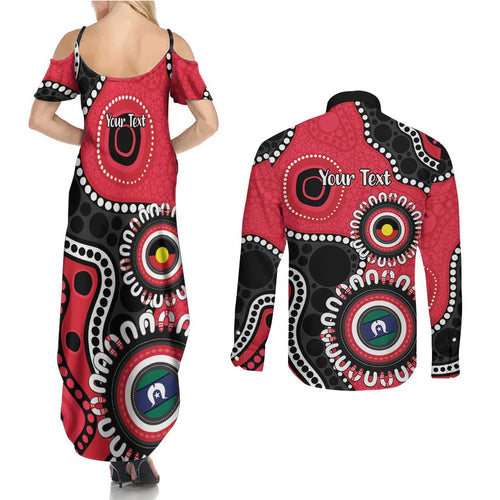 St Kilda NAIDOC 2026 Personalised Couples Matching Summer Maxi Dress and Long Sleeve Button Shirt 50 Years of Deadly Aboriginal Art