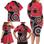 St Kilda NAIDOC 2026 Personalised Family Matching Long Sleeve Bodycon Dress and Hawaiian Shirt 50 Years of Deadly Aboriginal Art