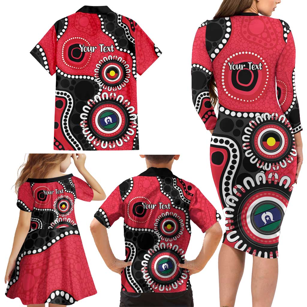 St Kilda NAIDOC 2026 Personalised Family Matching Long Sleeve Bodycon Dress and Hawaiian Shirt 50 Years of Deadly Aboriginal Art
