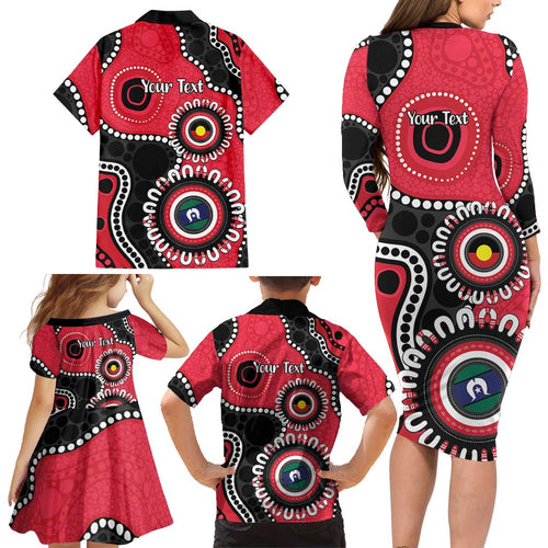 St Kilda NAIDOC 2026 Personalised Family Matching Long Sleeve Bodycon Dress and Hawaiian Shirt 50 Years of Deadly Aboriginal Art