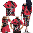 St Kilda NAIDOC 2026 Personalised Family Matching Off The Shoulder Long Sleeve Dress and Hawaiian Shirt 50 Years of Deadly Aboriginal Art