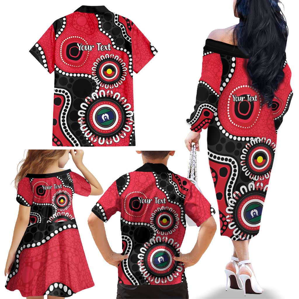 St Kilda NAIDOC 2026 Personalised Family Matching Off The Shoulder Long Sleeve Dress and Hawaiian Shirt 50 Years of Deadly Aboriginal Art