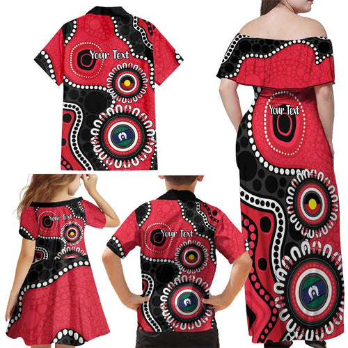 St Kilda NAIDOC 2026 Personalised Family Matching Off Shoulder Maxi Dress and Hawaiian Shirt 50 Years of Deadly Aboriginal Art