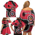 St Kilda NAIDOC 2026 Personalised Family Matching Off Shoulder Short Dress and Hawaiian Shirt 50 Years of Deadly Aboriginal Art