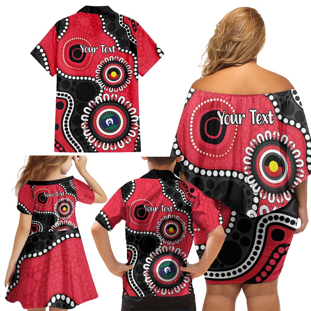 St Kilda NAIDOC 2026 Personalised Family Matching Off Shoulder Short Dress and Hawaiian Shirt 50 Years of Deadly Aboriginal Art