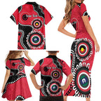 St Kilda NAIDOC 2026 Personalised Family Matching Short Sleeve Bodycon Dress and Hawaiian Shirt 50 Years of Deadly Aboriginal Art