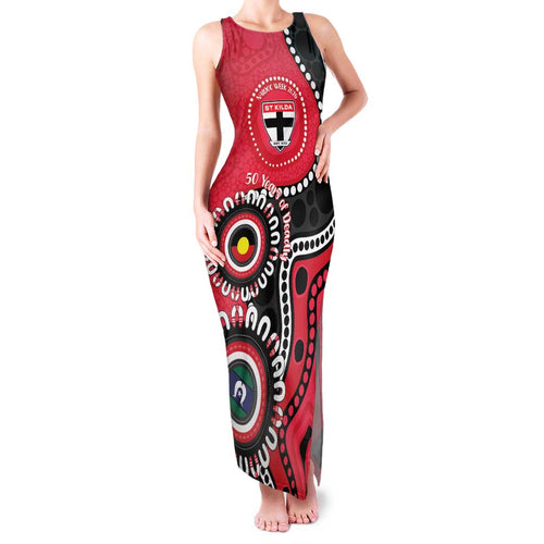 St Kilda NAIDOC 2026 Personalised Family Matching Tank Maxi Dress and Hawaiian Shirt 50 Years of Deadly Aboriginal Art