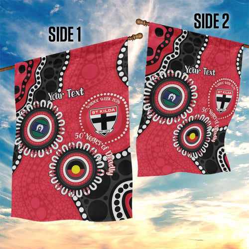St Kilda NAIDOC 2026 Personalised Garden Flag 50 Years of Deadly Aboriginal Art