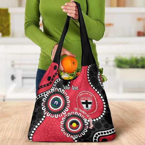 St Kilda NAIDOC 2026 Personalised Grocery Bag 50 Years of Deadly Aboriginal Art
