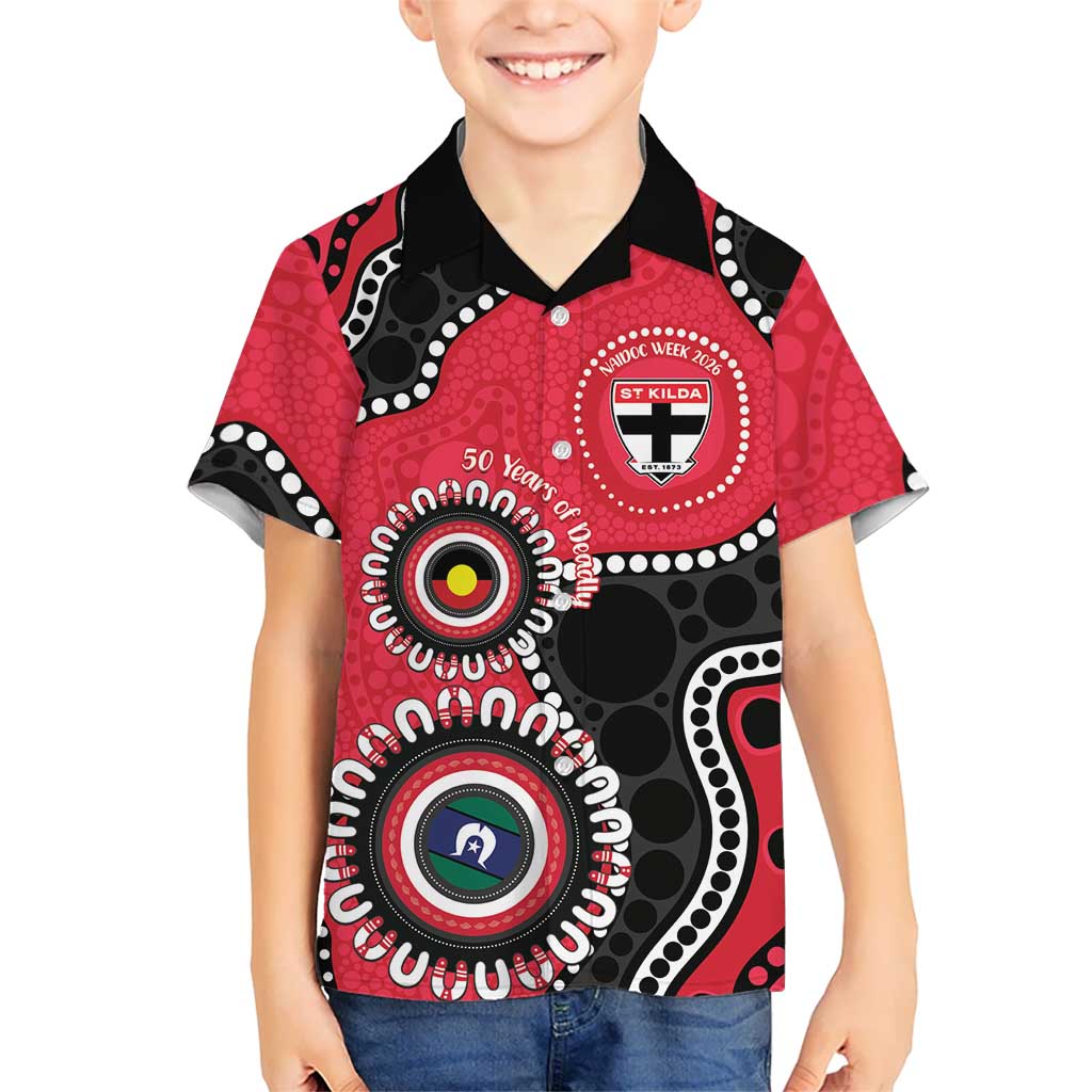St Kilda NAIDOC 2026 Personalised Hawaiian Shirt 50 Years of Deadly Aboriginal Art
