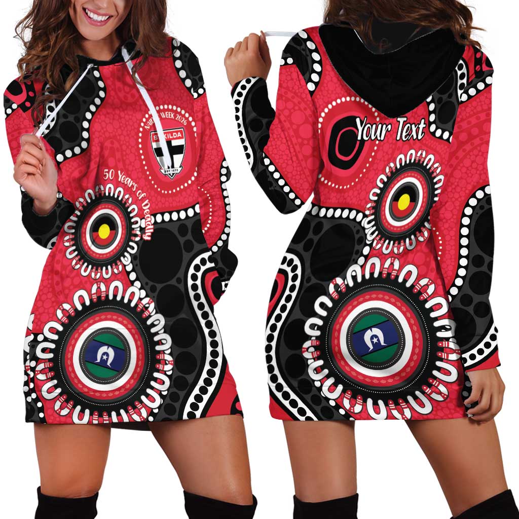 St Kilda NAIDOC 2026 Personalised Hoodie Dress 50 Years of Deadly Aboriginal Art