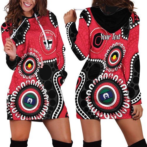 St Kilda NAIDOC 2026 Personalised Hoodie Dress 50 Years of Deadly Aboriginal Art