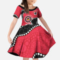 St Kilda NAIDOC 2026 Personalised Kid Short Sleeve Dress 50 Years of Deadly Aboriginal Art