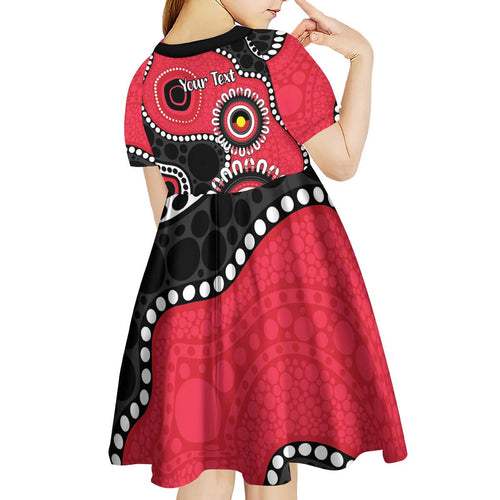 St Kilda NAIDOC 2026 Personalised Kid Short Sleeve Dress 50 Years of Deadly Aboriginal Art
