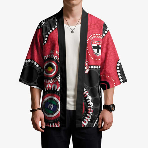 St Kilda NAIDOC 2026 Personalised Kimono 50 Years of Deadly Aboriginal Art