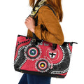 St Kilda NAIDOC 2026 Personalised Leather Tote Bag 50 Years of Deadly Aboriginal Art