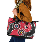 St Kilda NAIDOC 2026 Personalised Leather Tote Bag 50 Years of Deadly Aboriginal Art