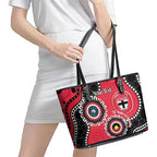 St Kilda NAIDOC 2026 Personalised Leather Tote Bag 50 Years of Deadly Aboriginal Art