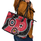 St Kilda NAIDOC 2026 Personalised Leather Tote Bag 50 Years of Deadly Aboriginal Art
