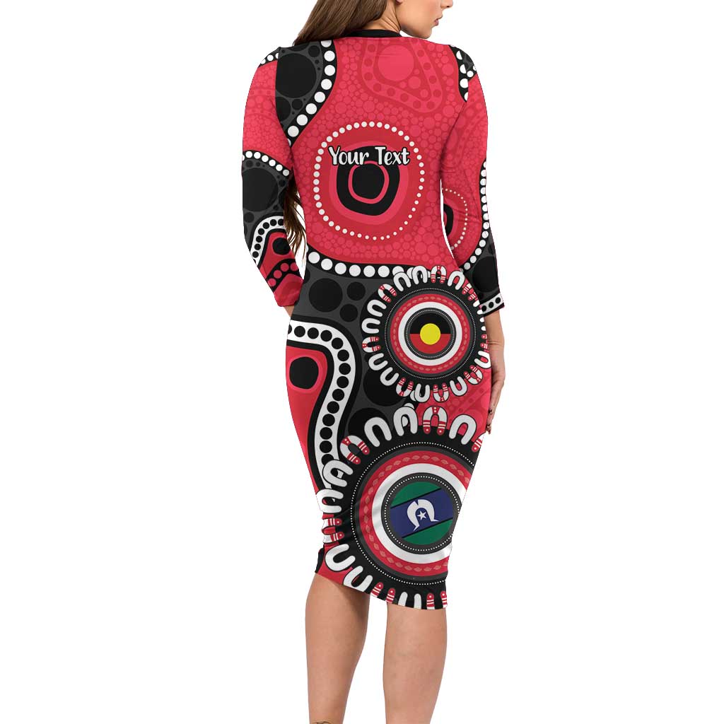 St Kilda NAIDOC 2026 Personalised Long Sleeve Bodycon Dress 50 Years of Deadly Aboriginal Art