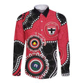 St Kilda NAIDOC 2026 Personalised Long Sleeve Button Shirt 50 Years of Deadly Aboriginal Art