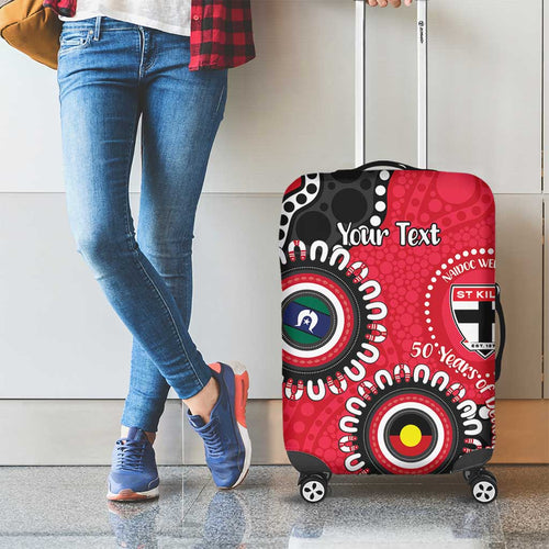 St Kilda NAIDOC 2026 Personalised Luggage Cover 50 Years of Deadly Aboriginal Art