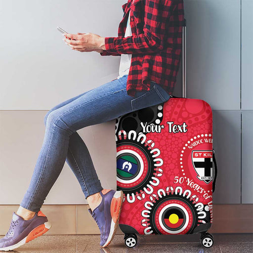St Kilda NAIDOC 2026 Personalised Luggage Cover 50 Years of Deadly Aboriginal Art