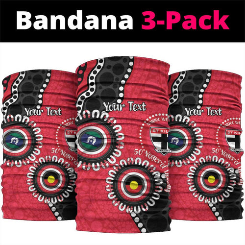St Kilda NAIDOC 2026 Personalised Neck Gaiter 50 Years of Deadly Aboriginal Art