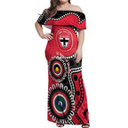 St Kilda NAIDOC 2026 Personalised Off Shoulder Maxi Dress 50 Years of Deadly Aboriginal Art