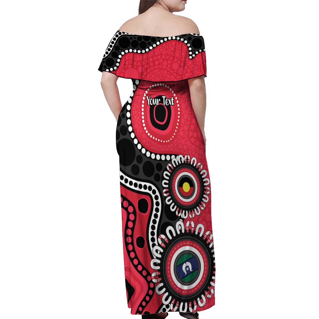 St Kilda NAIDOC 2026 Personalised Off Shoulder Maxi Dress 50 Years of Deadly Aboriginal Art