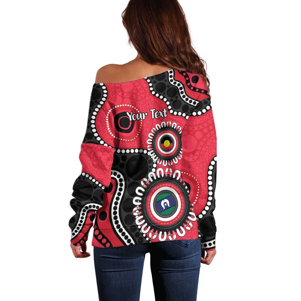 St Kilda NAIDOC 2026 Personalised Off Shoulder Sweater 50 Years of Deadly Aboriginal Art