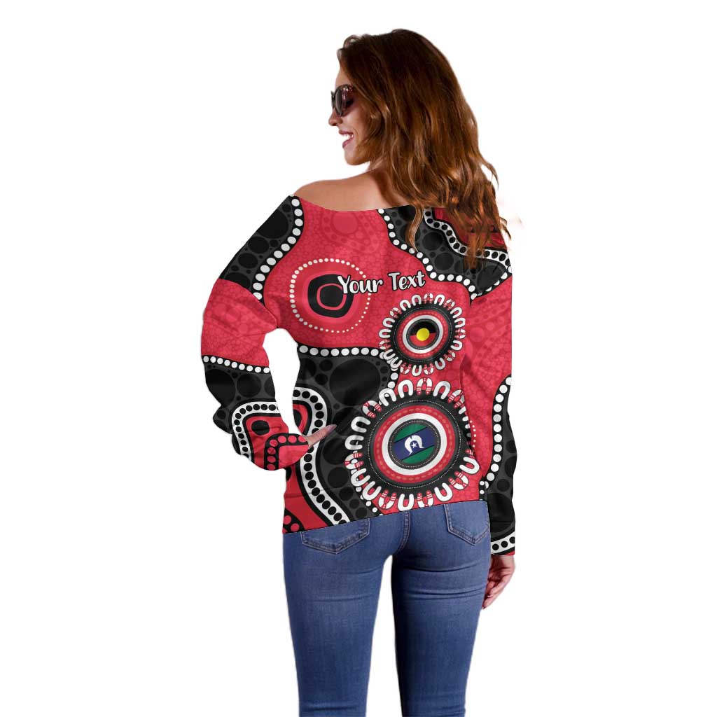 St Kilda NAIDOC 2026 Personalised Off Shoulder Sweater 50 Years of Deadly Aboriginal Art