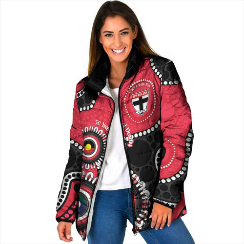 St Kilda NAIDOC 2026 Personalised Padded Jacket 50 Years of Deadly Aboriginal Art