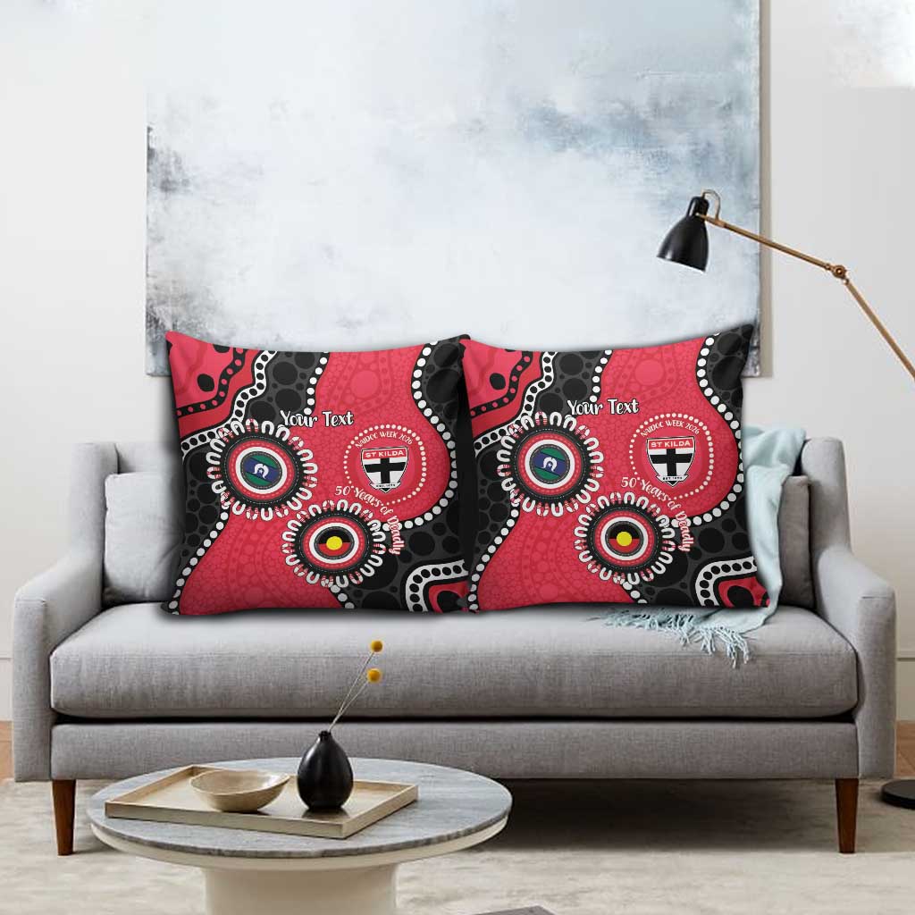 St Kilda NAIDOC 2026 Personalised Pillow Cover 50 Years of Deadly Aboriginal Art