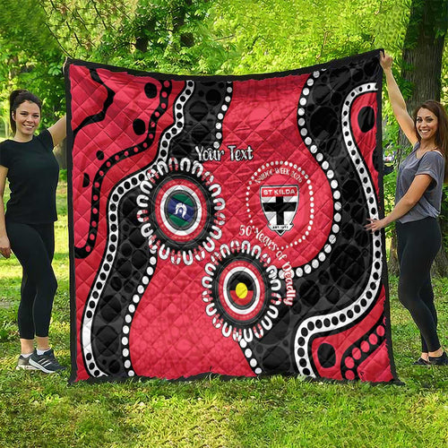 St Kilda NAIDOC 2026 Personalised Quilt 50 Years of Deadly Aboriginal Art