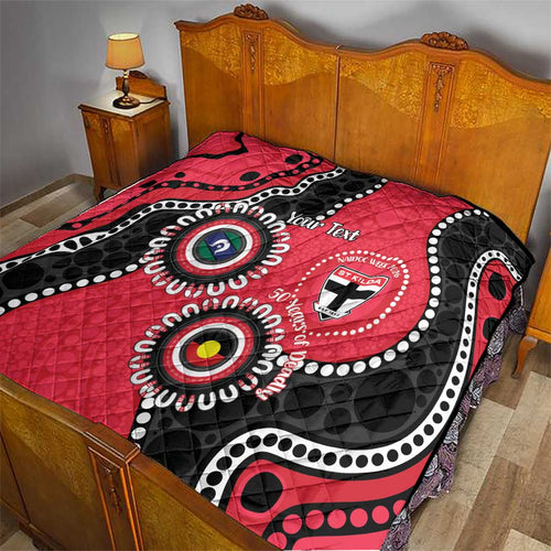 St Kilda NAIDOC 2026 Personalised Quilt 50 Years of Deadly Aboriginal Art