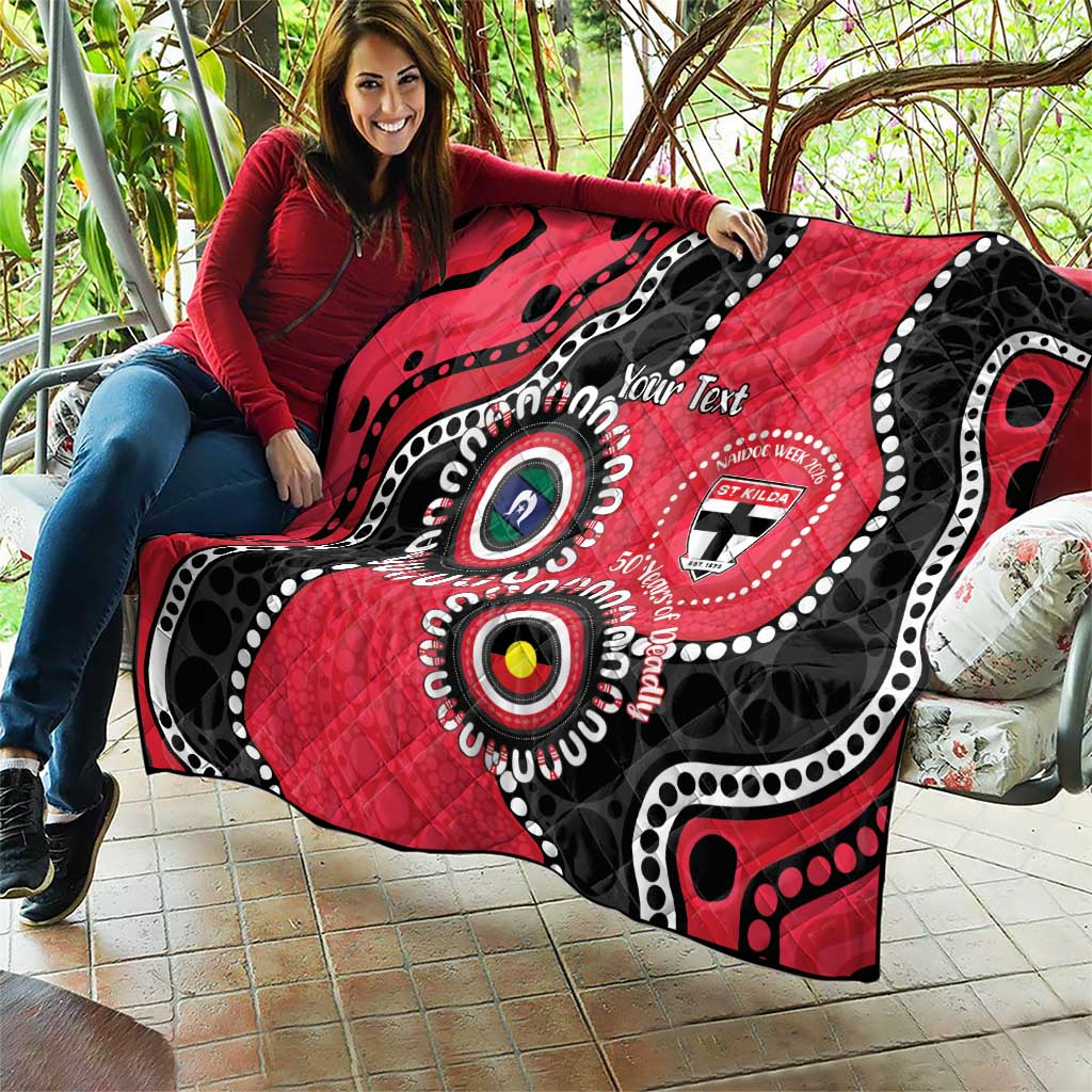 St Kilda NAIDOC 2026 Personalised Quilt 50 Years of Deadly Aboriginal Art