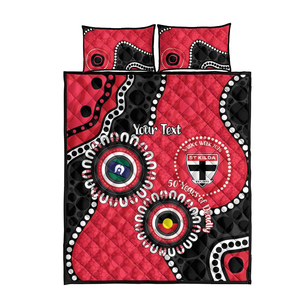 St Kilda NAIDOC 2026 Personalised Quilt Bed Set 50 Years of Deadly Aboriginal Art