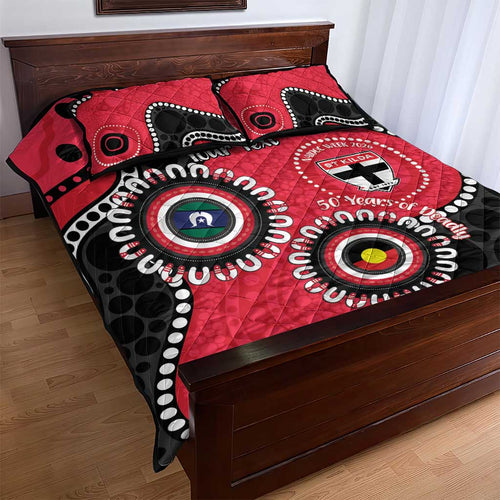 St Kilda NAIDOC 2026 Personalised Quilt Bed Set 50 Years of Deadly Aboriginal Art